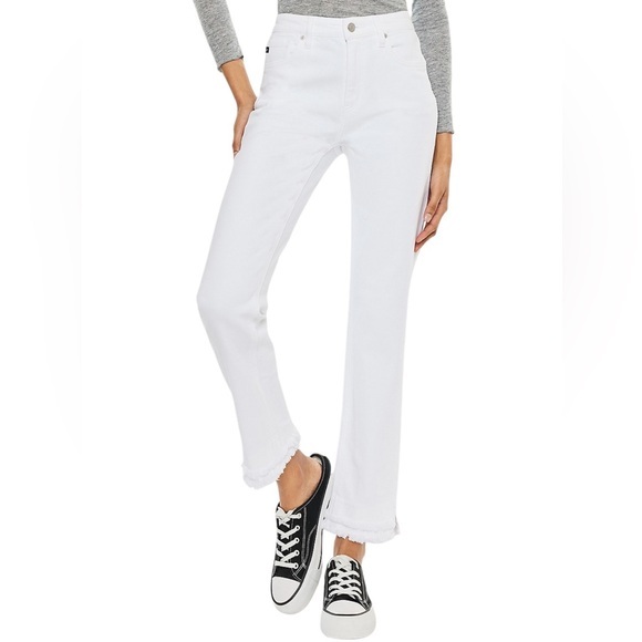 KanCan Denim - KanCan™ High Rise Double Layer Fray Hem Ankle Straight Jean 27